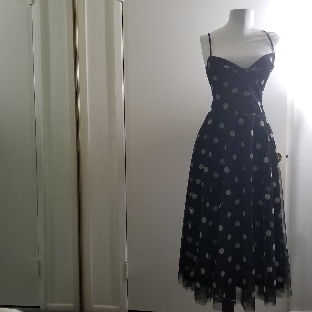 BCBG Maxazria Black/White Polka Dots dress, size 2